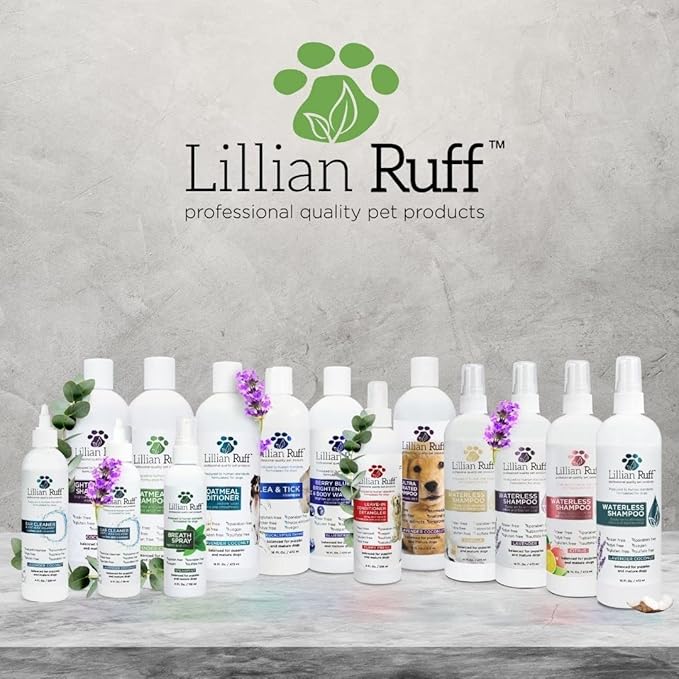 Lillian Ruff PRO Formula Berry Blue Brightening Pet Shampoo - Ultra-Hydrating Professional Whitening Dog Shampoo, Vivid Show-Quality Coat Enhancer, Tear Stain &amp; Odor Eliminator - Vitamin B5 (Gallon)