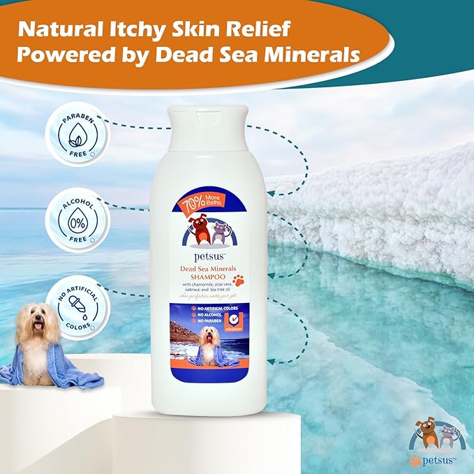Hypoallergenic Dog &amp; Cat Shampoo and Conditioner – All-Natural Itchy Skin Relief for Allergies | Puppy Safe | Soothing with Tea Tree Oil, Aloe Vera, and Oatmeal for Sensitive Skin