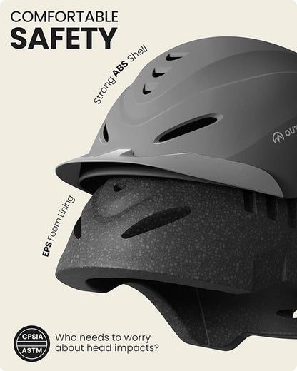 OutdoorMaster Equestrian Helmet, Horse Riding Helmet with Sun Visor and Excellent Ventilation, Adjustable Safe Helmet for Men, Women &amp; Youth