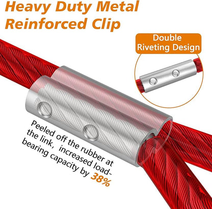 XiaZ Dog Tie Out Cable, Heavy Duty Dog Chains for Outside with Lockable Hook, Pet Runner Cable Leads for Yard, Dog Line Tether for Small Medium Large Dogs Up to 125 LBS