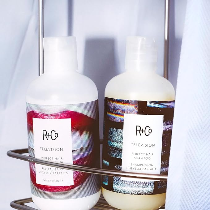 R+Co Television Perfect Hair Shampoo &amp; Conditioner Set + Sample (0.5oz) | Lightweight + Smoothing + Volume | Vegan + Cruelty-Free | 8.5oz (pack of 2)
