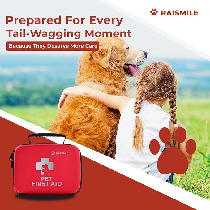 Dog First Aid Kit, Pet First Aid Supplies for Treat Dogs &amp; Cats in an Emergency, Ideal for Use at Home, Outdoors, Traveling