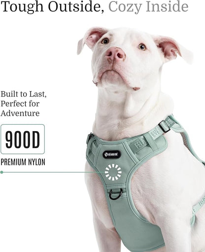 2025 New Edition, Fei &amp; Eve MagEase Dog Harness - 3-Second Magnetic Buckles | 3-Point No-Pull Control | Heavy-Duty 900D Nylon | Dual Safety Handles | Breathable Mesh | Adjustable Fit | X-Large, Green