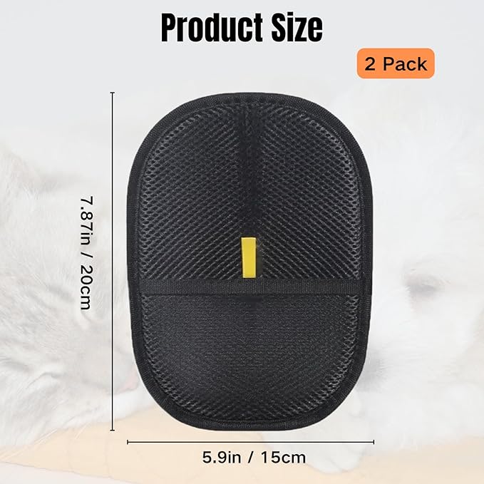 2PCS Pet Hair Removal Glove, 2025 Pet Hair Remover Electrostatic Gloves Washable Reusable Grooming Tool for Cats &amp; Dogs Furniture Bed Sheets Couch Clothes Carpet Car Seat