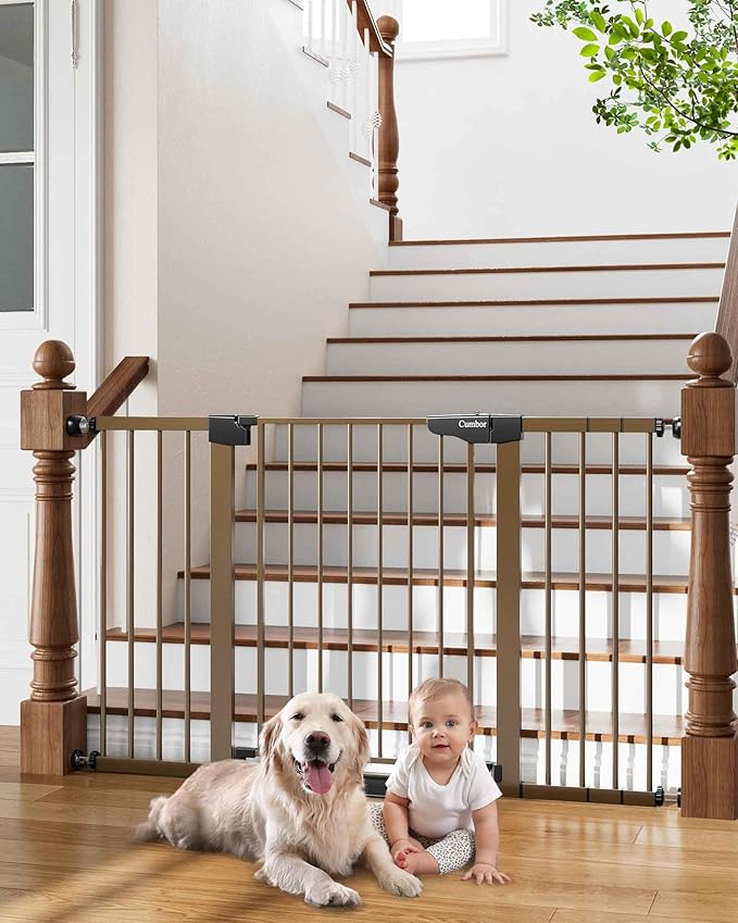 Cumbor 29.7-54.2" Wide Baby Gate for Stairs, Mom&
