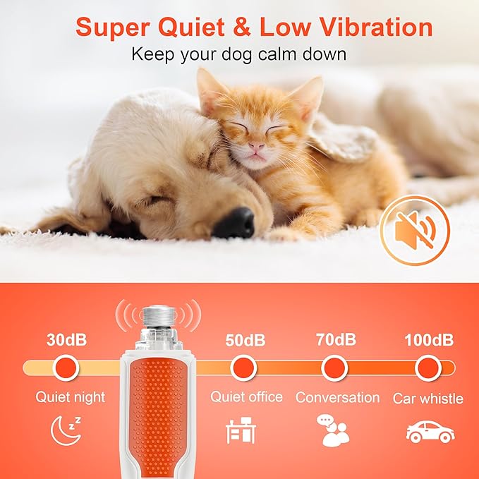 Dog Nail Grinder 7-Speed &amp; 360° LED Light, Professional Pet Nail Grinder for Dogs and Cats, Electric Dog Nail Trimmer Painless Paws Grooming &amp; Smoothing Tool for Large Medium Small Dogs Cats Pets