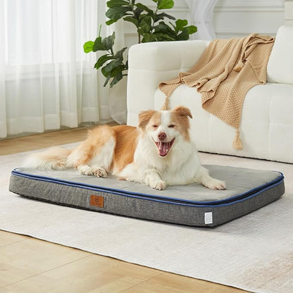 Memory Foam XL Dog Bed - 4” Thick Orthopedic Beds for Extra Large Dogs - Waterproof Dog Bed with Removable Washable Cover &amp; Wrap-Around Zipper - Ultimate Comfort and Easy Maintenance