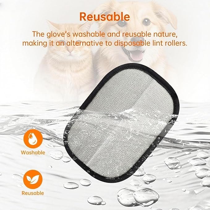 2Pcs Pet Hair Removal Gloves for Dogs and Cats, 2025 Upgraded Electrostatic Magic Hair Remover Glove,Reusable for Couch, Car Seat, Clothing, Carpet, Furniture &amp; Bed Sheets(Black)
