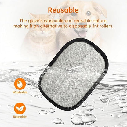 2Pcs Pet Hair Removal Gloves for Dogs and Cats, 2025 Upgraded Electrostatic Magic Hair Remover Glove,Reusable for Couch, Car Seat, Clothing, Carpet, Furniture &amp; Bed Sheets(Black)