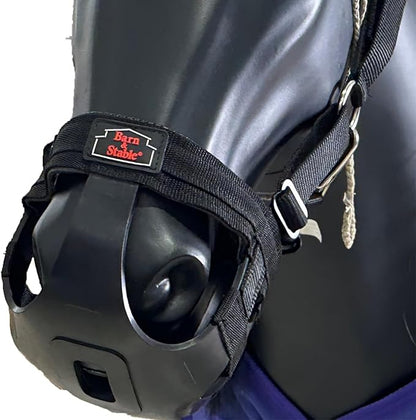 BARN &amp; STABLE Horse Grazing Muzzle Halter for Easy Breathe, Comfortable Professional Horse Muzzle Grazing with Adjustable Straps, Velcro and Buckles, Suitable for Precaution of Laminitis