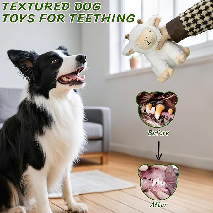 Squeaky Dog Toys for Large- Plush Stuffed Chew Toy with Soft Fabric- Interactive Puppy Toys to Keep Them Busy- Indoor &amp; Outdoor Play