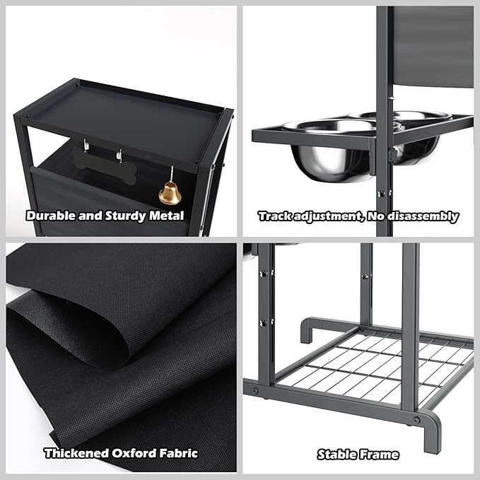 Elevated Dog Bowls, Height Adjustable Raised Dog Bowl Stand (4.5&