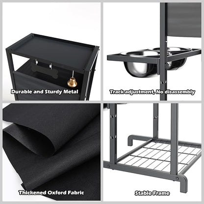 Elevated Dog Bowls, Height Adjustable Raised Dog Bowl Stand (4.5&