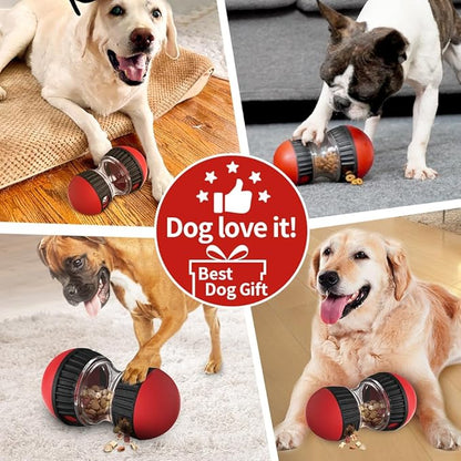 Interactive Dog Puzzle Toys, Brain Stimulation Rolling Treat Dispenser Ball &amp; Slow Feeder Combo for Dogs to Keep Them Engaged and Busy