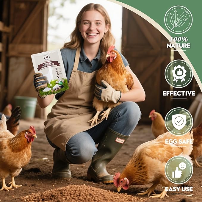 Chicken Dewormer Powder, All-Natural Health Formula, 1LB Pouch,Safe for Eggs, Effective for All Ages &amp; Sizes, Chicken Wormer, Poultry Medicine Supplies (1, Pounds)
