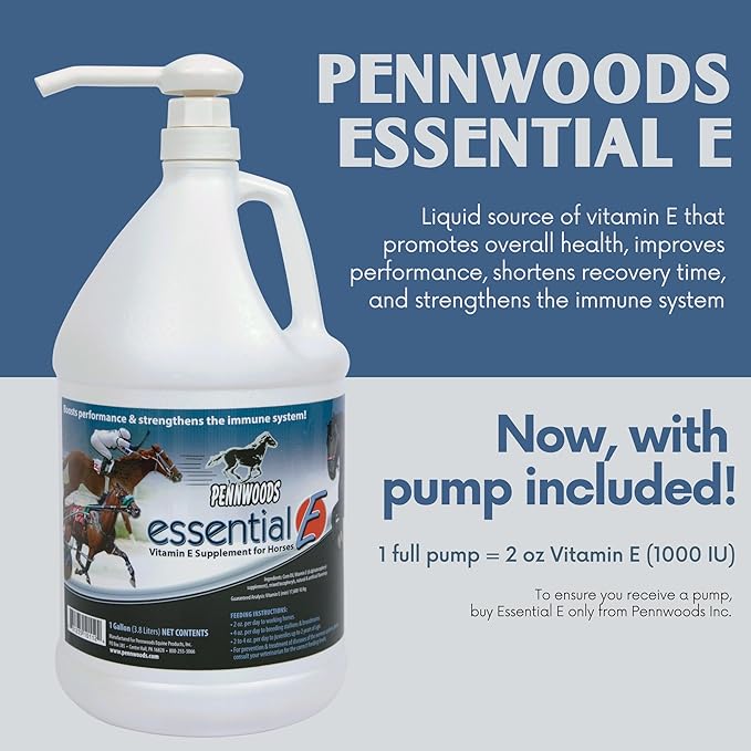 Essential E: Equine Vitamin E Supplement for Horse Health, Performance, Recovery &amp; Nutrition - 1 Gallon
