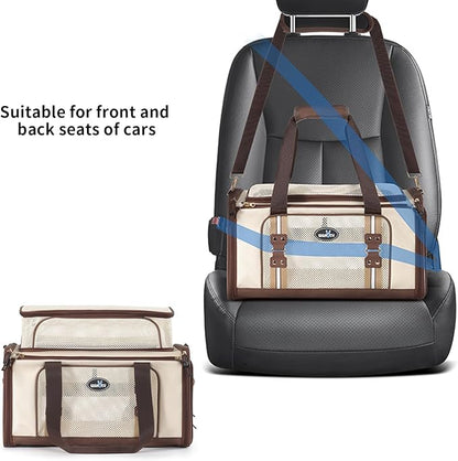 Cat Carrier,Dog Carrier for Small Dogs,TSA Approved/Expandable/3D Foldable Mat/900D Wear Resistant Oxford Fabric,Pet Carrier Airline Approved,Dog Car Seat for Car Travel,Outdoor Camping