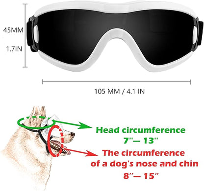 Small Dog Sunglasses with Adjustable Strap UV Protection, Winproof Puppy Sunglasses, Suitable for Dogs Eyes Protection，Soft Dog Goggles