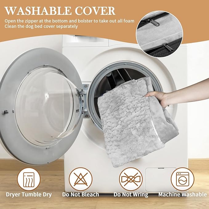 Comfort Expression Small Dog Beds Waterproof Cat Beds Orthopedic Foam Sofa Beds for Small Dogs Comfy Pet Bed with Washable Removable Cover &amp; Non-Slip Bottom(XX-Small,Grey White)
