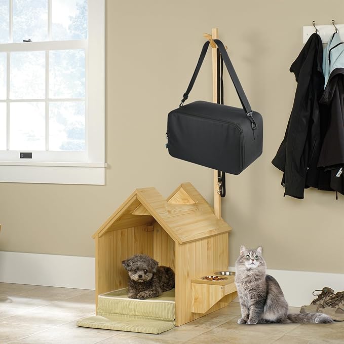 Beautyflier Pet Grooming Supplies Organizer, Protective Tote Bag Case for Pet Grooming Kit &amp; Vacuum Suction Dogs Cats Hair, Travel Pouch Bag for Pet Dog Grooming Vacuum Kit, Bag Only (Black)