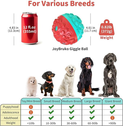 Dog Ball for Aggressive Chewers - Interactive Dog Toy Balls Fun Squeaky Sound to Keep Them Busy, Durable for Small Medium Large Breeds, Rubber Pet Chew Toys, As Seen on TV, Blue &amp; Red