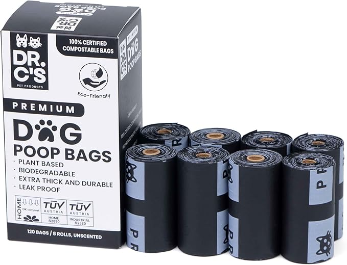 100% Certified Compostable Dog Poop Bags - Dr. C&
