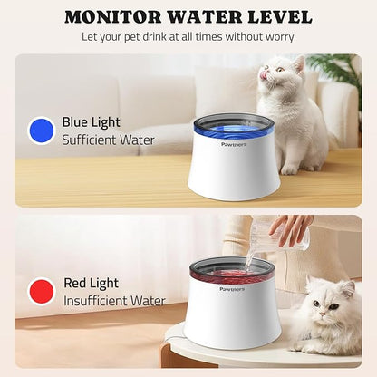 Cat Water Fountain with Vortex Filtration Design, 3.5L/123oz Water Dispenser for Large Medium Cats &amp; Small Dogs, Automatic No Spill Cat Water Bowl with Deep Drinking Area and Ultra-Quiet Pump