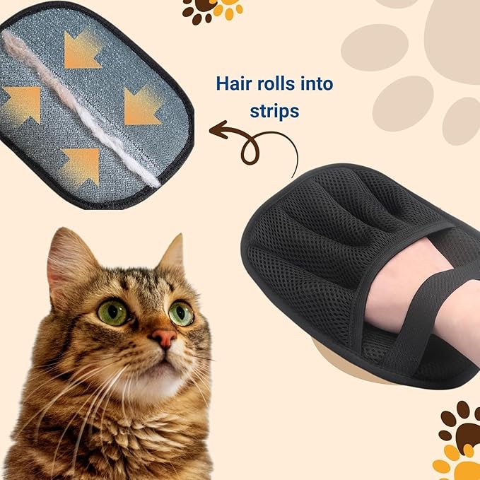 5-Pack Pet Hair Removal Gloves,Electrostatic Pet Hair Remover Tool,Dog Hair Remover Furniture Reusable &amp; Washable Grooming Mitts,Lint &amp; Fur Remover for Clothes, Carpets, Car Seats