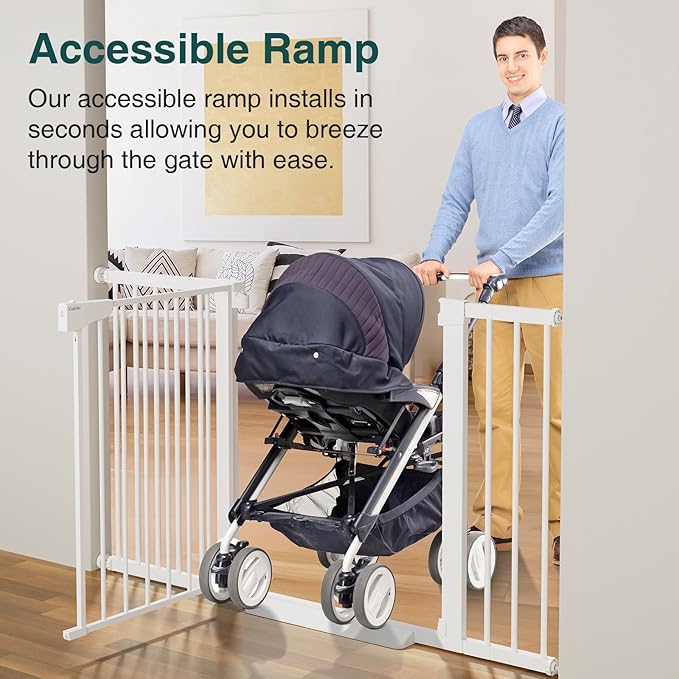 Cumbor 29.7-54.2" Wide Baby Gate for Stairs, Mom&