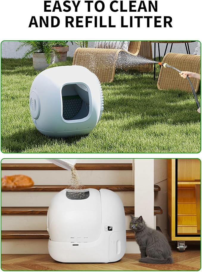 PETKIT PuraMax 2 Automatic Self-Cleaning Cat Litter Box, App Control Scoop-Free Litter Box with Safety Sensors, Odor Free &amp; Anti-Leakage Basic Bundle Includes Trash Bags,2.4G WiFi &amp; Low Entrance