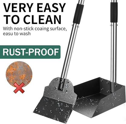 SCENEREAL Dog Pooper Scooper for Yard - Tray &amp; Spade Set, Long Handle Metal Detachable Poop Scooper for Large Medium Small Dogs, Pet Waste Removal Scoop with No Bending for Outdoor Grass, Dirt Gravel
