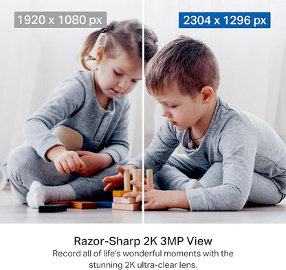 Tapo TP-Link 2K Pan/Tilt Indoor Security Camera for Baby Monitor, Pet Camera, Motion Detection &amp; Tracking, 2-Way Audio, Cloud &amp; SD Card Storage, Works w/Alexa &amp; Google Home, Black, C211(2-Pack)