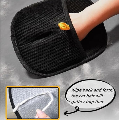 3pcs Pet Hair Removal Glove for Cats &amp; Dogs, 2025 New Upgrade Efficient Grooming Gloves for Pet Hair, Reusable Cat Dog Electrostatic Hair Remover Grooming Glove Tool