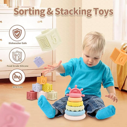 Baby Toys 6 to 18 Months, 8 in 1 Montessori Toy Set, Educational Learning Toy for Toddlers Babies Sensory Toys Newborn Infant Gifts for Boys &amp; Girls