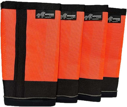 Warrior Fly Boots for Horses - Breathable Mesh Horse Boots for Fly Protection &amp; Leg Comfort - Set of 4 (Knight Warrior, Neon Orange)