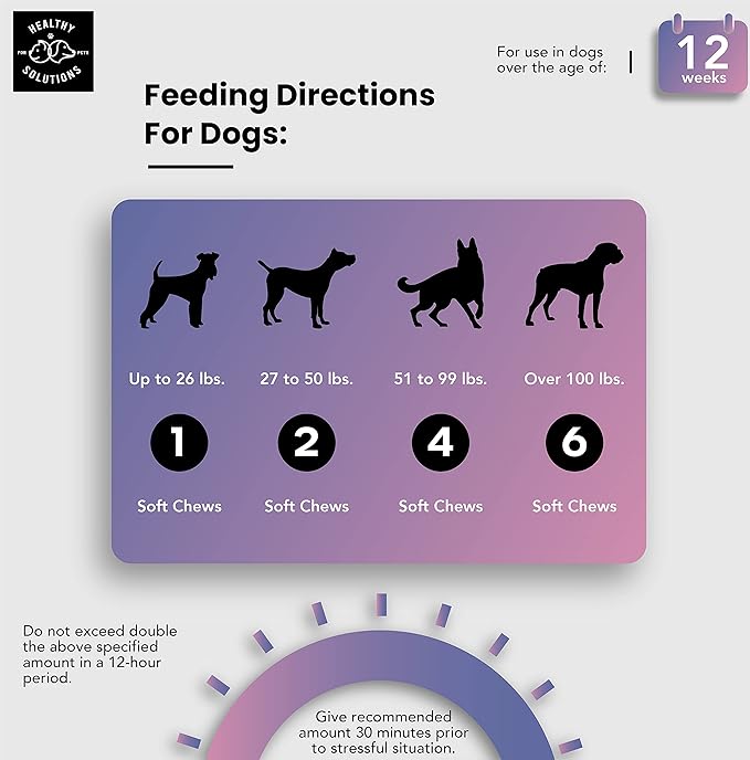 Calming Chews for Dogs - Dog Calming Treats for Anxiety &amp; Stress Relief with Melatonin and Ginger - Aid with Storms, Grooming, Fireworks, Separation, Travel, Motion Sickness, &amp; Sleep - 120 Chews