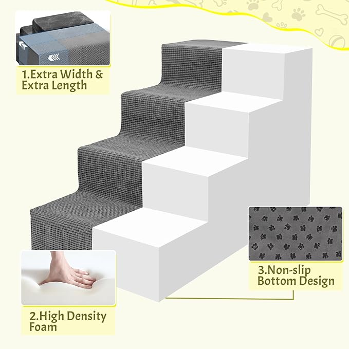 Niubya Dog Stairs for Small Dogs and Cats,18&