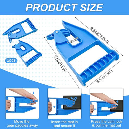 2-Pack Heavy Duty Mat Grippers – Stall Mat Movers for Horse Barn, Gym, Trailer &amp; Rubber Flooring – Ergonomic Mat Puller for Easy Lifting &amp; Moving – Durable, Non-Slip Handles for Secure Grip