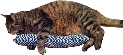 15" Catnip Kitty Kicker Toy With Refillable Catnip Pocket (Blue 