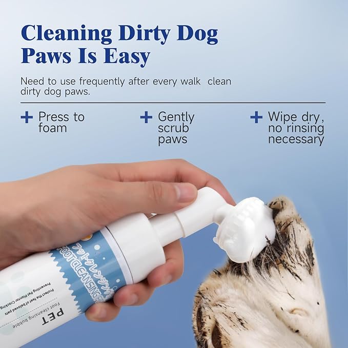 Pet Steam Brush for Dogs &amp; Cats with Paw Cleaner &amp; Shampoo – 3-in-1 Grooming Spray Comb, Mist Massage &amp; Defur Function, Water Spritz Deshedding Tool for Long/Short Hair, Indoor Pets
