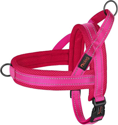 Didog No Pull Dog Harness with Soft Mesh Padded,Reflective &amp; Quick Fit Light Weight Dog Strap Vest Harness,Easy for Walking Training (M:Chest 21-26", Mesh-Hot Pink)