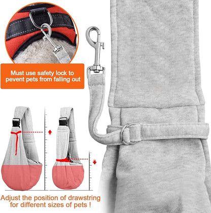 Tomkas Small Dog Sling Carrier - Zipper Pocket &amp; Adjustable Strap - for 3-10 lbs Pets(Grey) Puppy
