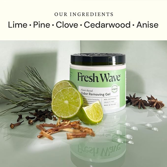 Fresh Wave Odor Removing Gel, 15 oz. - Odor Absorbers for Home, Safer Odor Relief, Natural Plant-Based Odor Eliminator, Every 15 oz. lasts 30-60 Days, For Cooking, Trash &amp; Pets