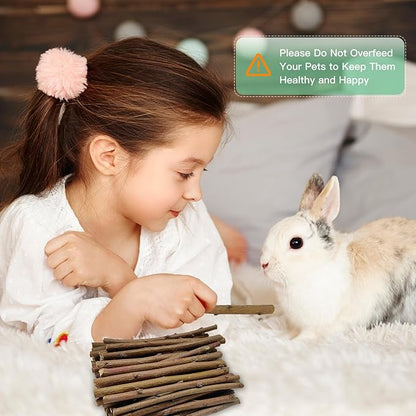 250g Natural Peach Wood Chew Sticks for Rabbits, Hamsters, Chinchillas - Extra Hard Teeth Grinding Toy | Untreated, Safe &amp; Long-Lasting Rodent Chews