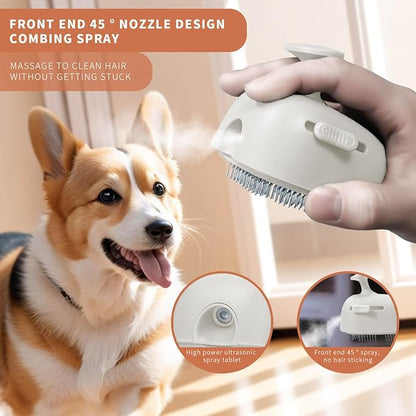Cat Steam Brush for Shedding, 4 in 1 Rechargeable Steam Brush for Cats and Dogs, Anti-Static, Massage, Cleaning, Shedding &amp; Combing All In One!