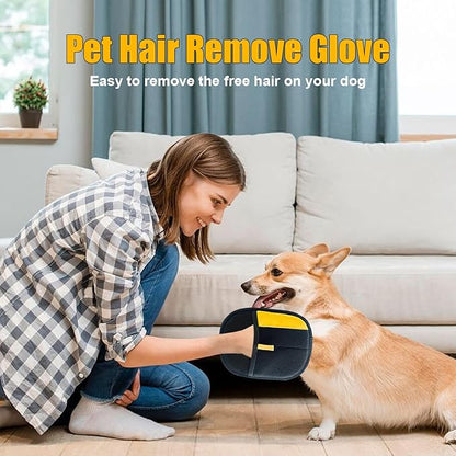 Pet Hair Removal Glove-2 Pack Reusable Electrostatic Pet Hair Remover Glove, Pet Hair Removal Tool for Cats &amp; Dogs - Suitable for Couch, Clothing, Carpet, Furniture, Car Seats