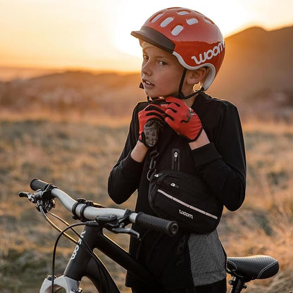 woom TENS Bike Gloves, Child’s &amp; Youth Bicycle Full Finger Protection with Grip for Road Cycling &amp; Mountain Biking (Boys &amp; Girls)