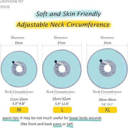 Waterproof Cat Recovery Collar - Ultra-Light Flat Neck Cones After Surgery, Adjustable Elizabethan Collars for Kitten Cats Puppy Rabbits, Mint Green, XL Size