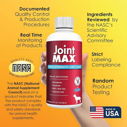 Liquid for Dogs - Vitamins, Minerals, Antioxidants - Glucosamine, Chondroitin - Beef Flavor - Maximum Joint Health Supplement for Dogs - 32 fl oz