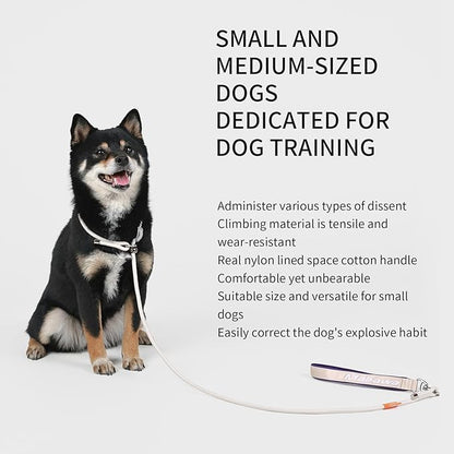 Dog Anti-Slip Leash 5FT with Metal Stopper - Durable No-Pull Training Lead for Small, Medium &amp; Large Dogs - Comfortable Handle Nylon Rope, Tangle-Free Pet Walking Leash (Beige, 5 FT)